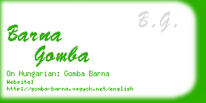 barna gomba business card